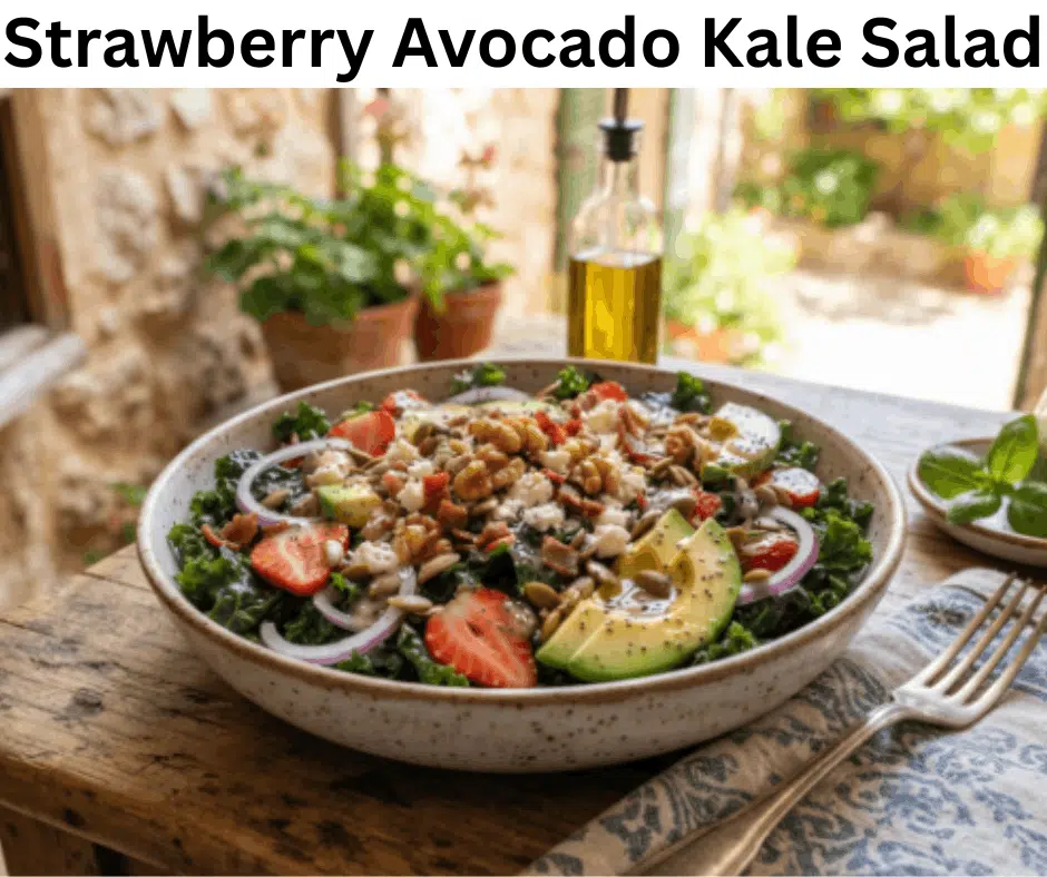 Anti-Inflammatory Strawberry Avocado Kale Salad